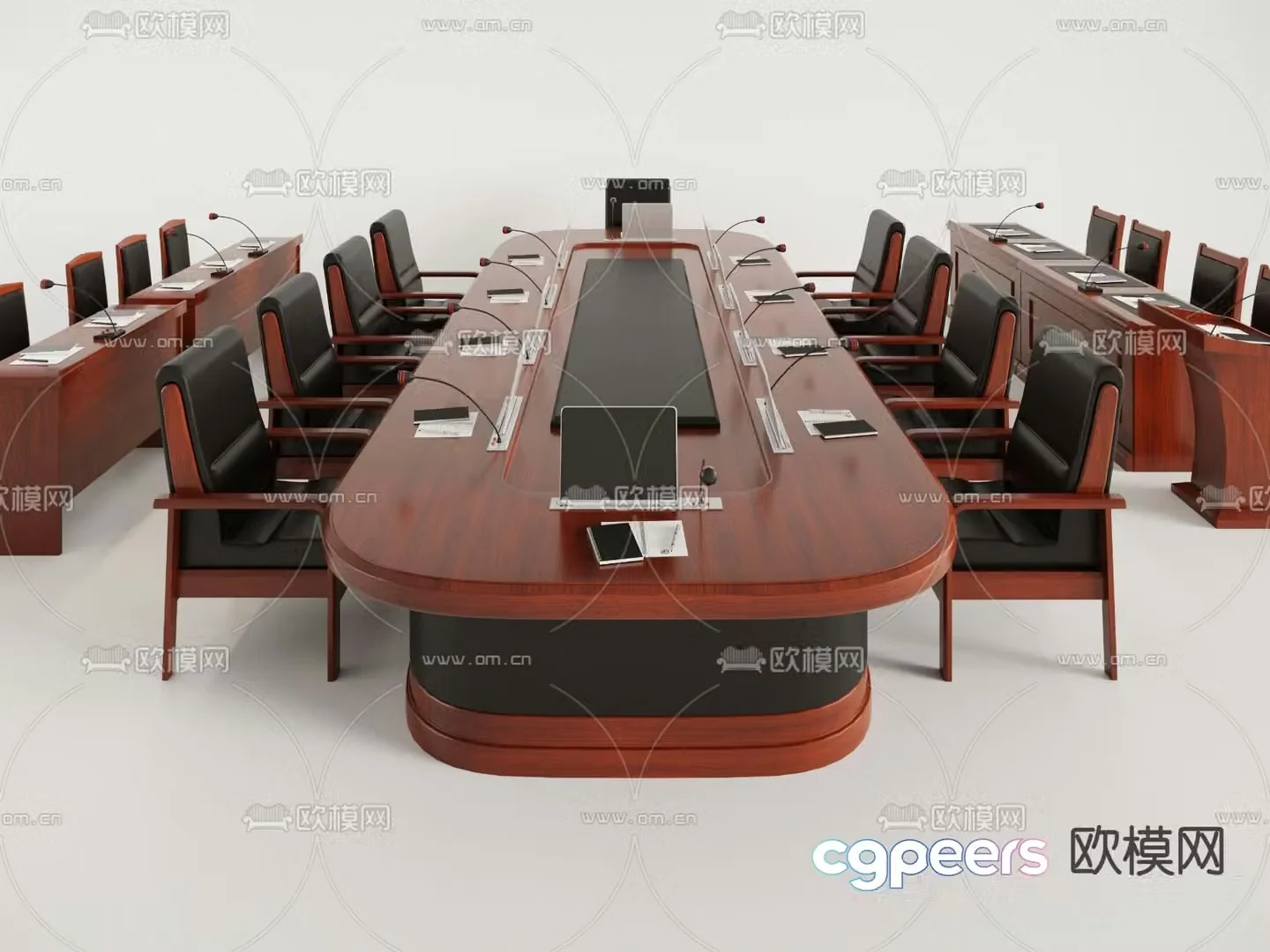 Chinese style conference table conference table 3d model