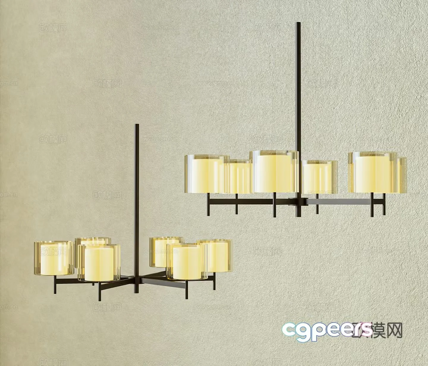 New Chinese chandelier 3D model