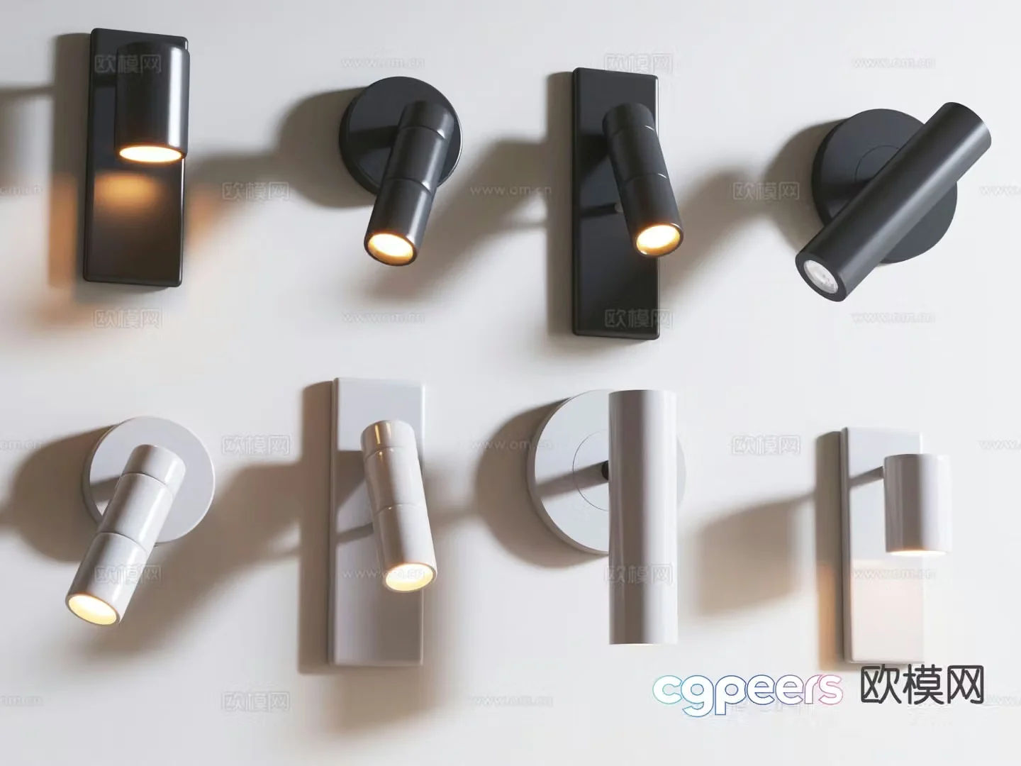 Minimalist wall light rotating wall light 3d model