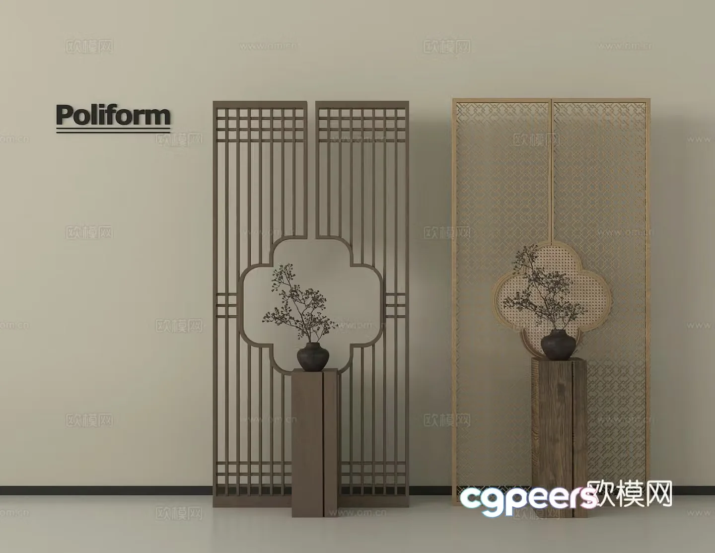 Modern Decorative Screens 3D Model – 7101 – VRAY Render