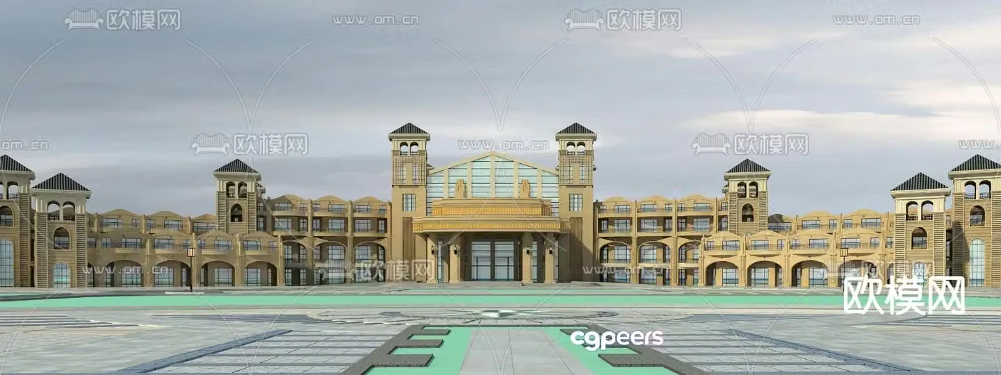 Jian European Hotel Exterior Hotel 3D Model
