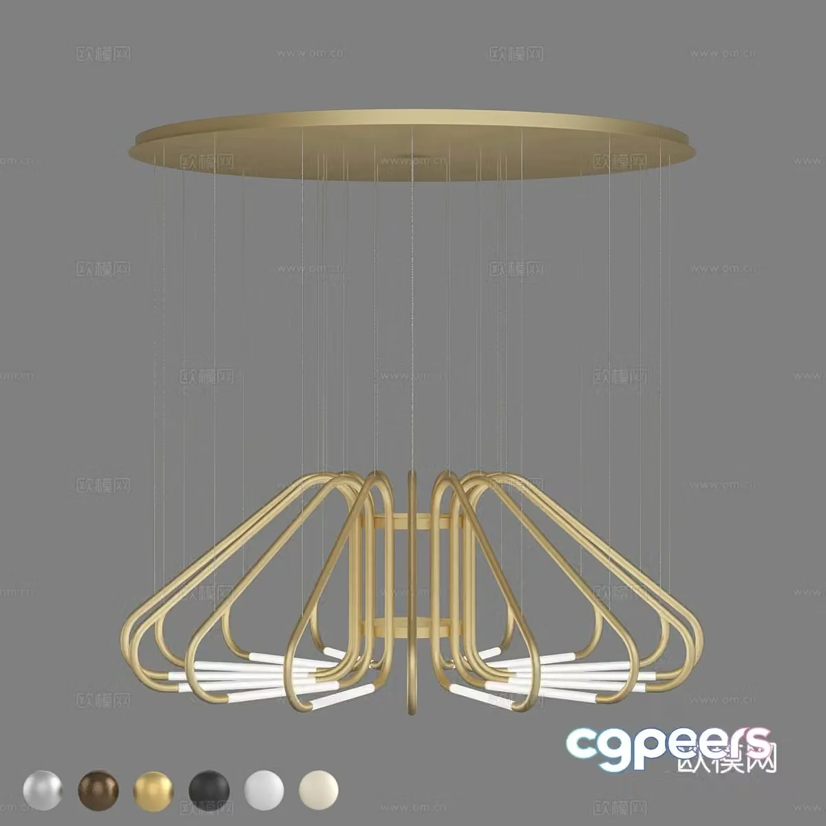 Modern simple light luxury chandeliers chandeliers Simple light luxury chandeliers 3D model
