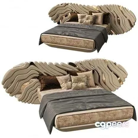 Cozy Modern Bed 3D Model – 21826 – VRAY Render