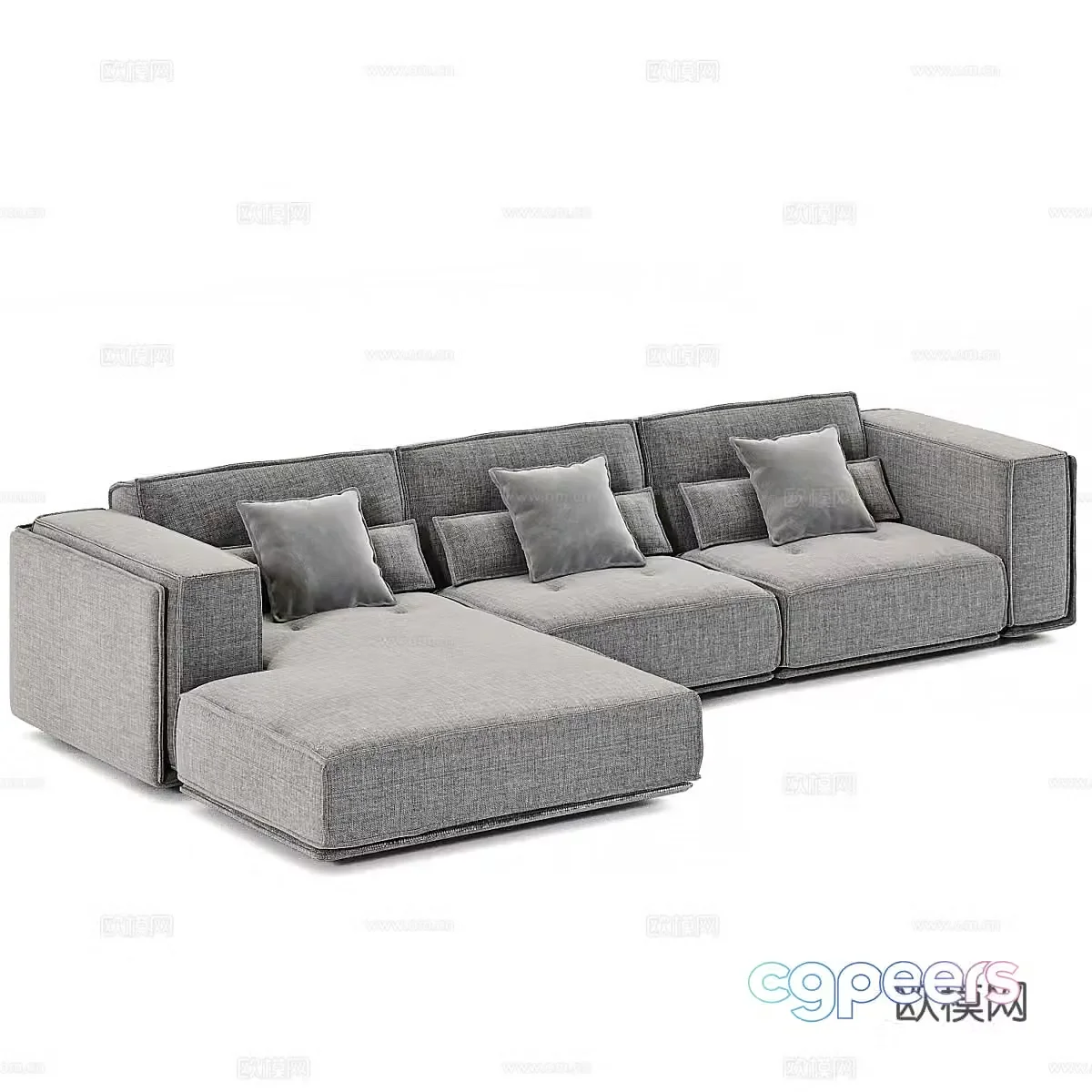 Modern simple double sofa Double sofa Simple sofa 3D model