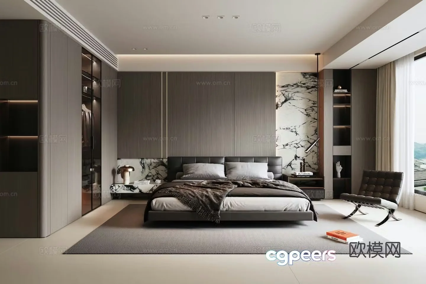 Modern home bedroom master bedroom 3d model