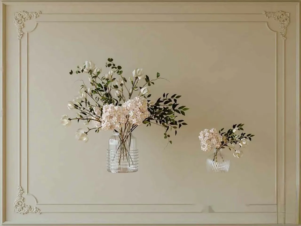 White Wall Vases 3D Model – 1065 – VRAY Render