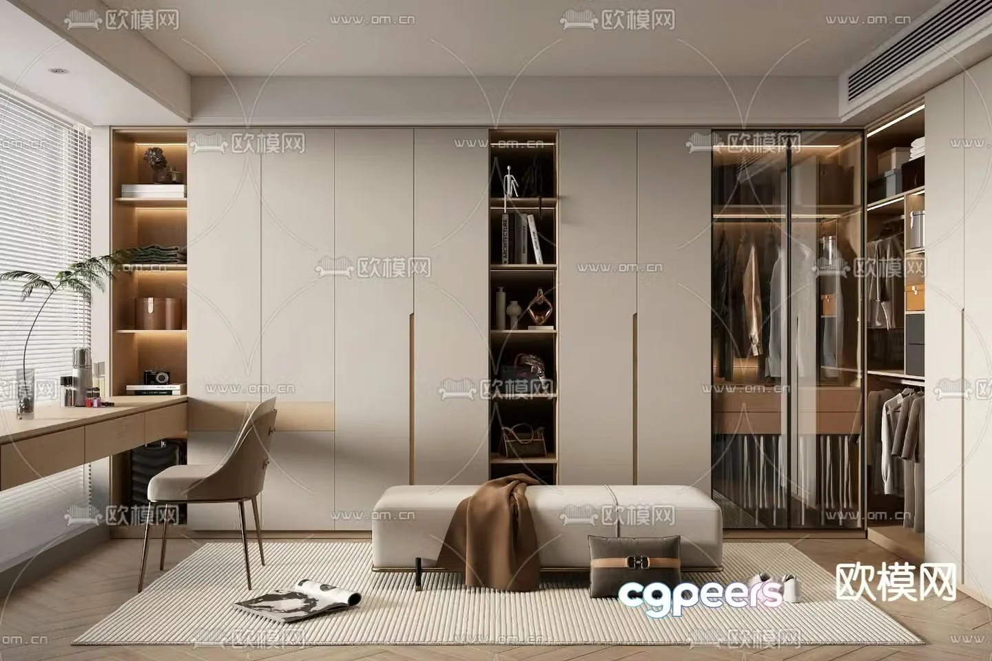 Modern cloakroom 3d model