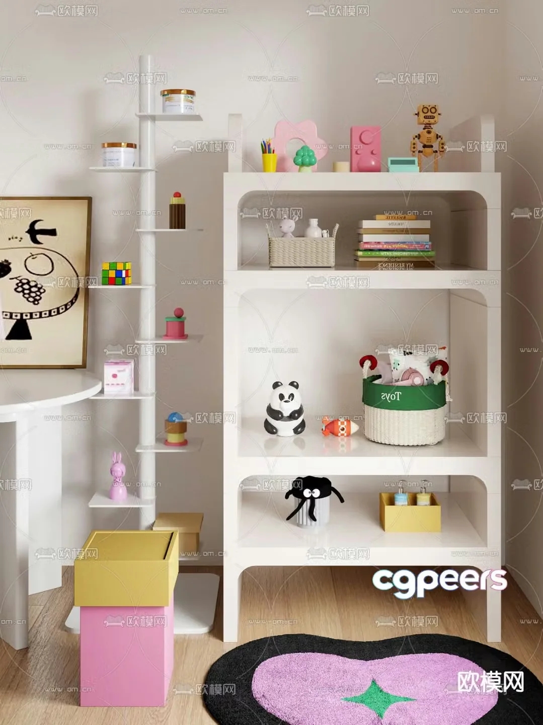 Children’s cabinet bookcase 3d model