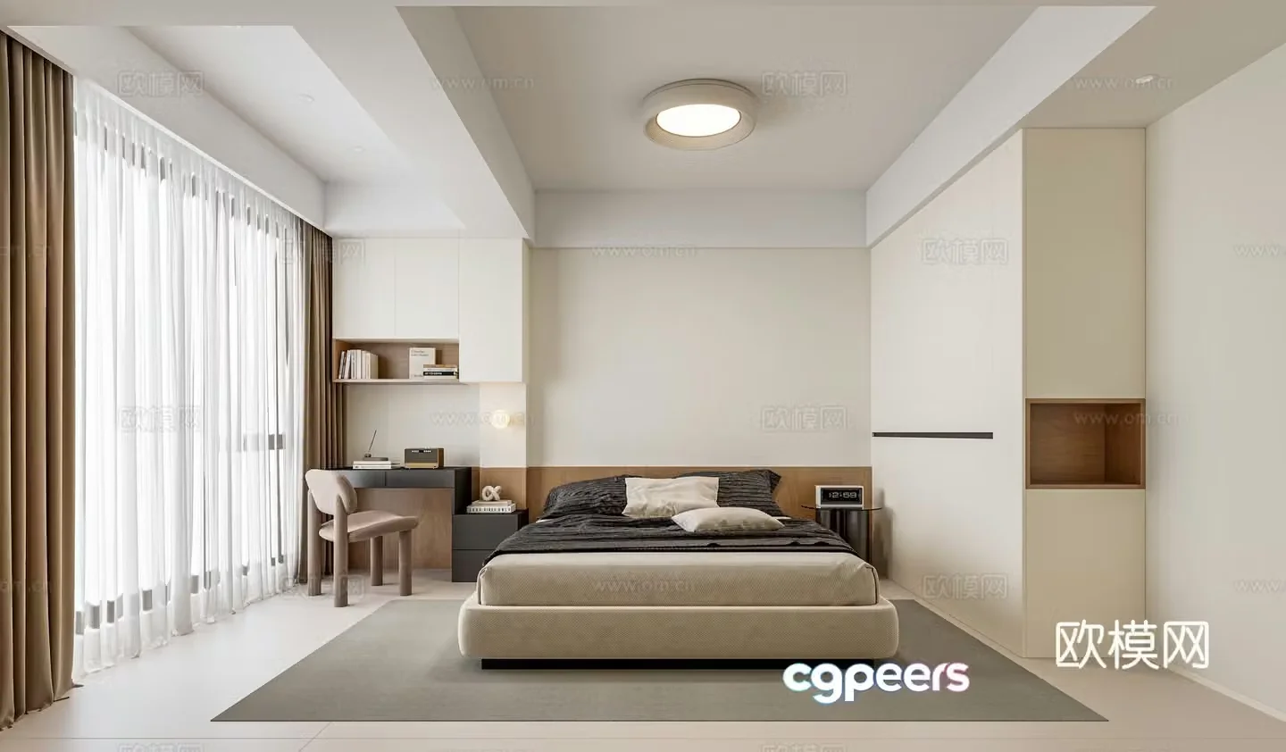 Creamy wind kids room 3d model