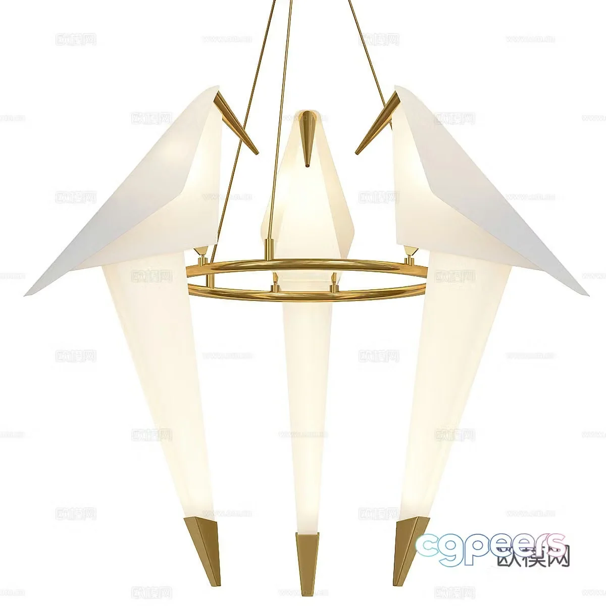 bird chandelier 3d model