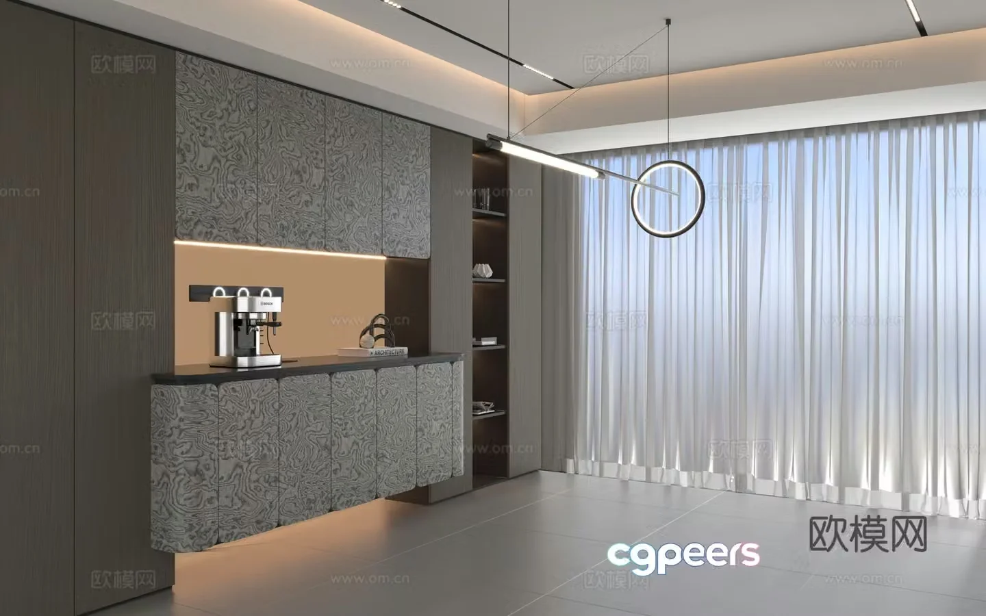 Modern Italian sideboard Italian light luxury sideboard 3D model