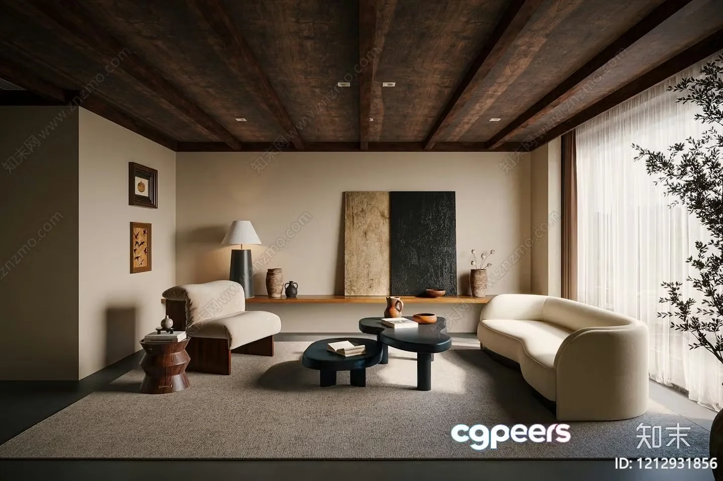 Modern Living Room 3D Model – 2031 – VRAY Render
