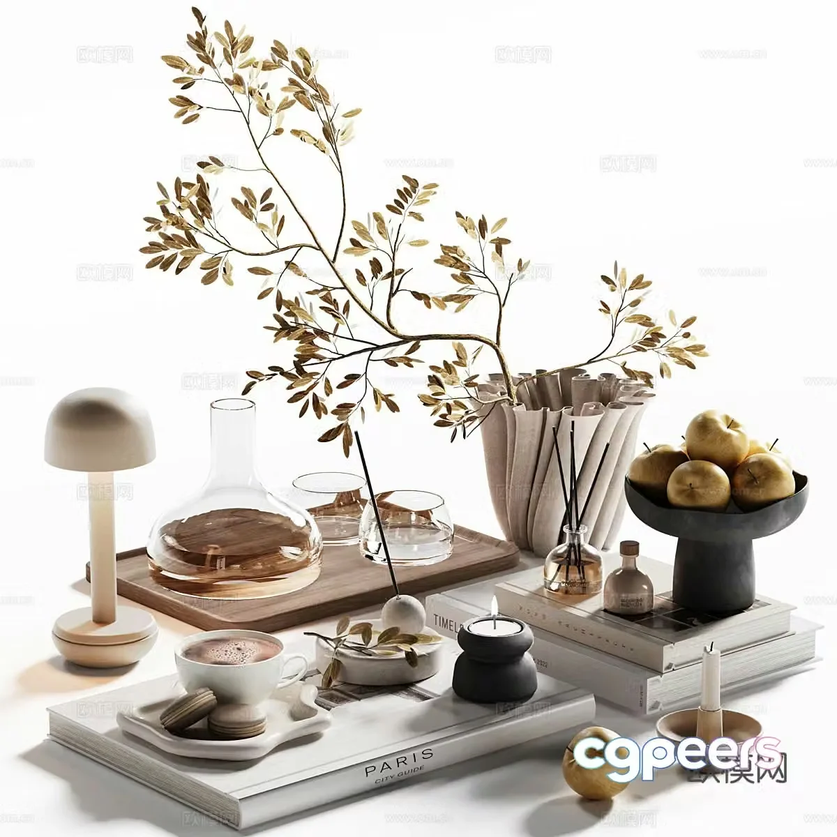 Modern decorative ornament combination 3d model