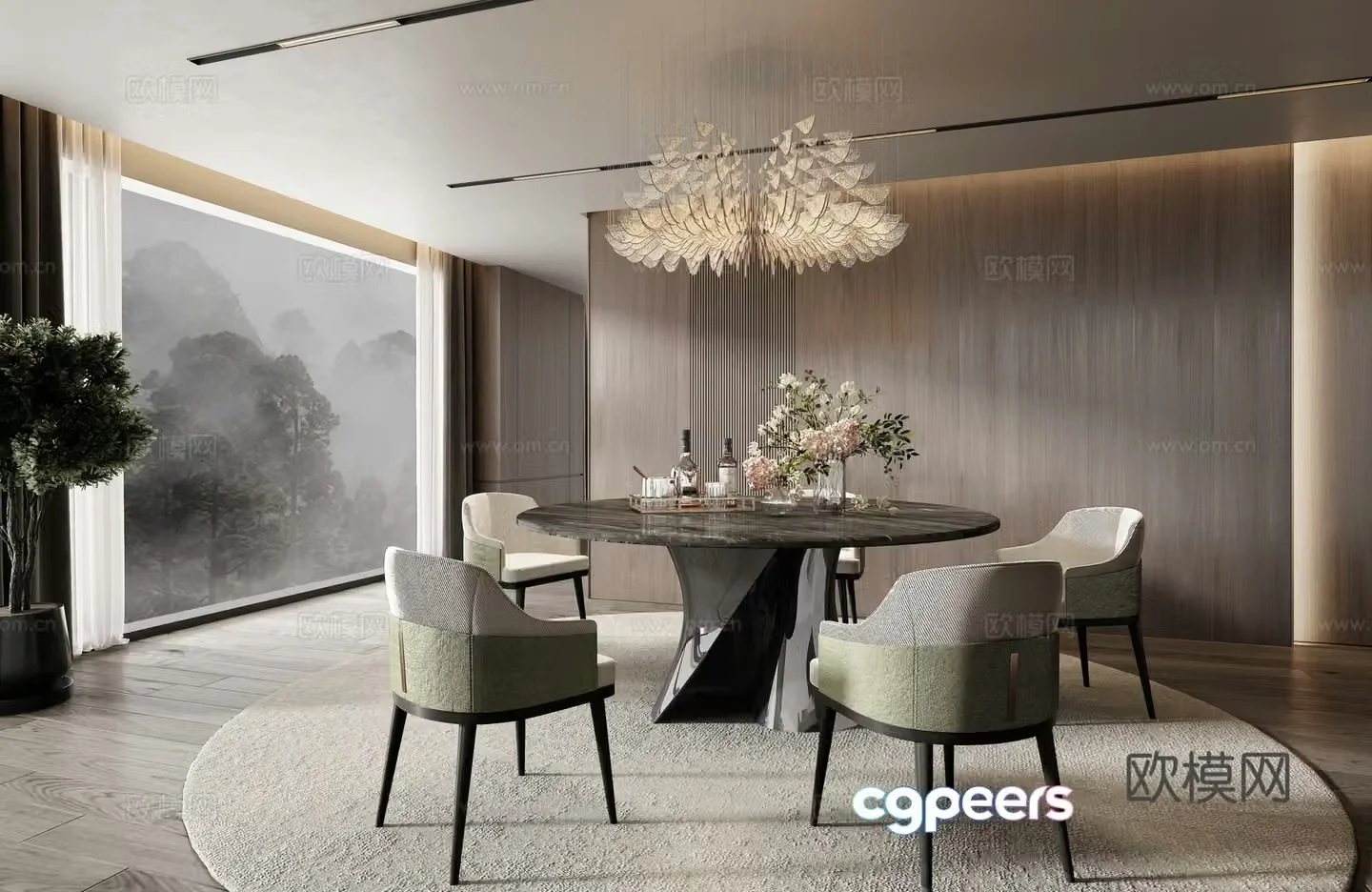 Minotti Italian restaurant 3d model