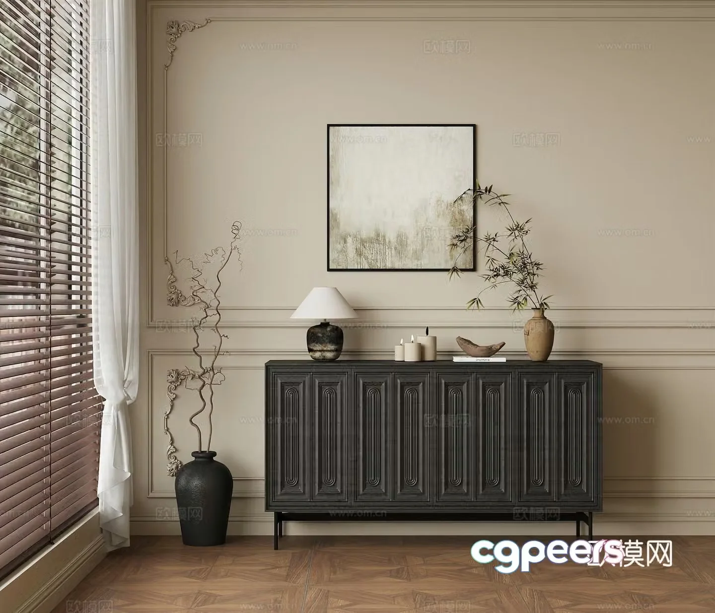 Middle Ages Wasabi Entrance Cabinet Side Cabinet End View Cabinet Low Cabinet 3D Model