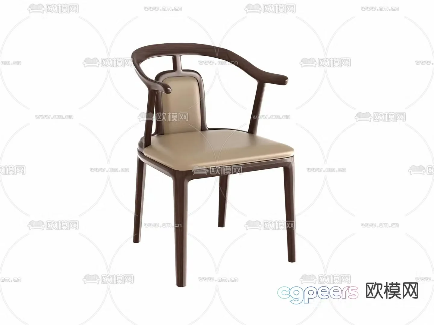 New Chinese style chair dining chair 3d model