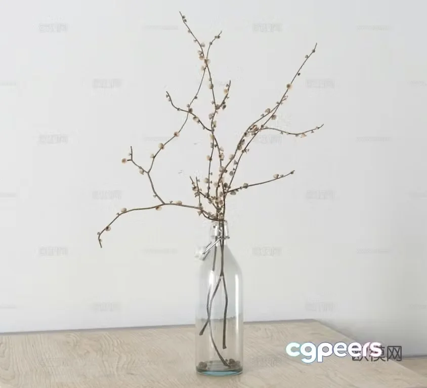 Modern jewelry ornaments vase flower art 3d model