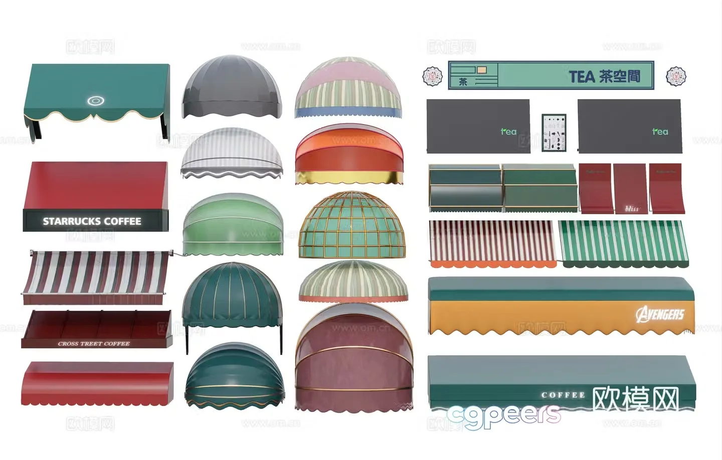 Modern awning retractable awning balcony fabric awning shop awning 3D model