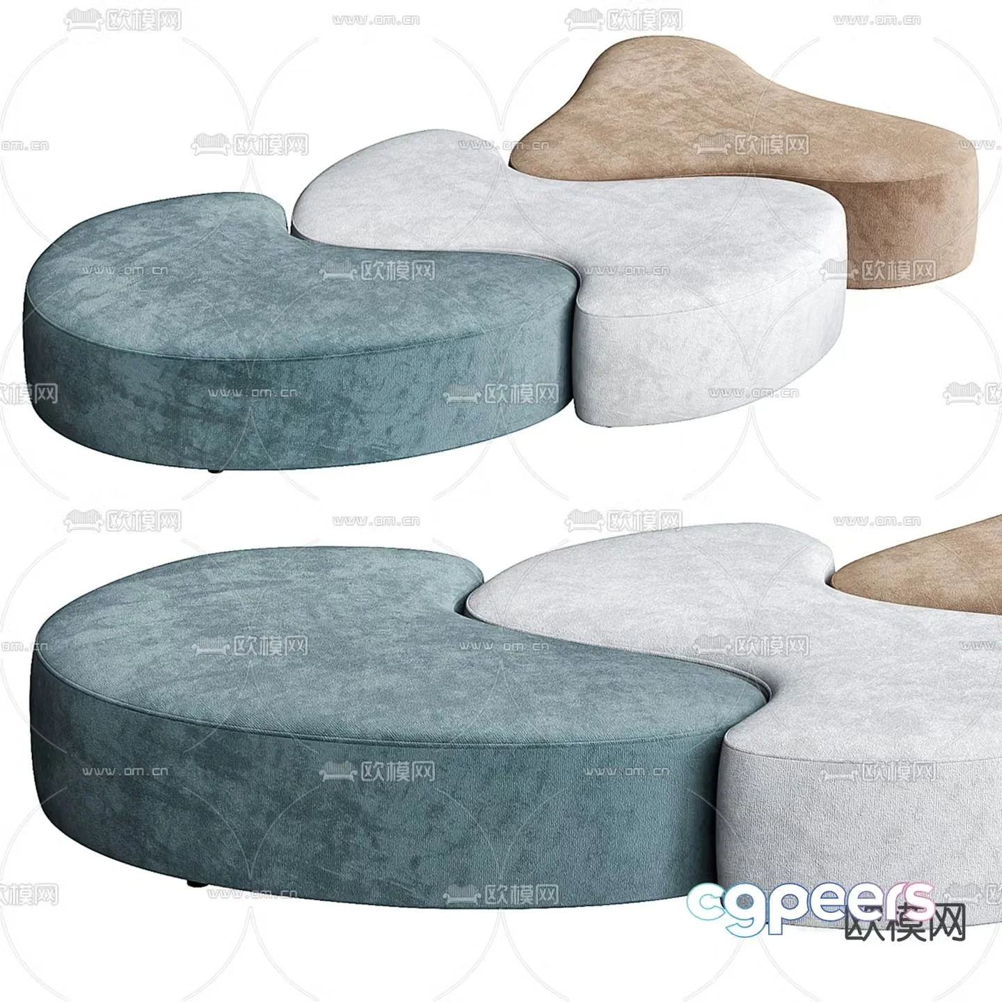 Lobby sofa public sofa 3d model