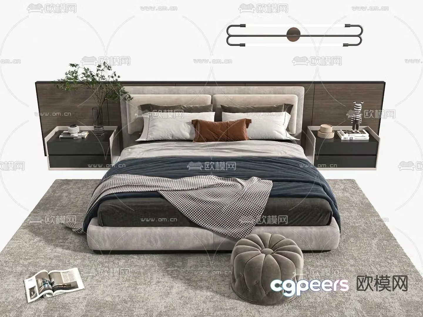 Double bed 3d model