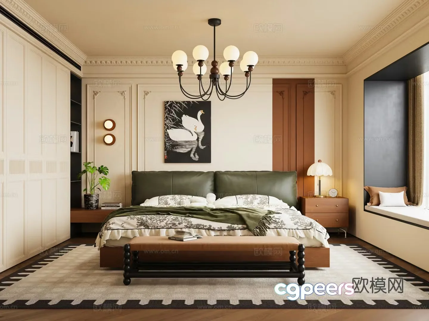 French medieval style home bedroom 3D model