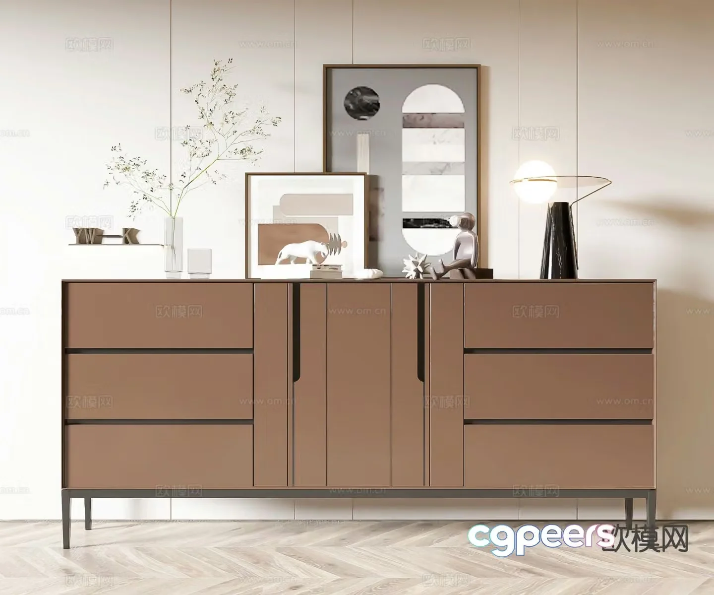 Modern side cabinet entrance cabinet 3d model