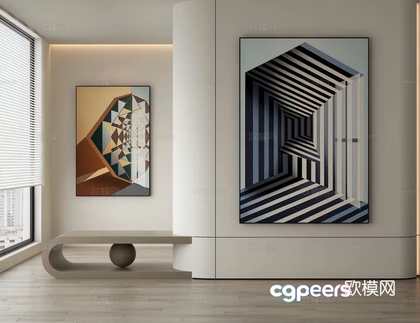Modern art painting decorative painting 3d model