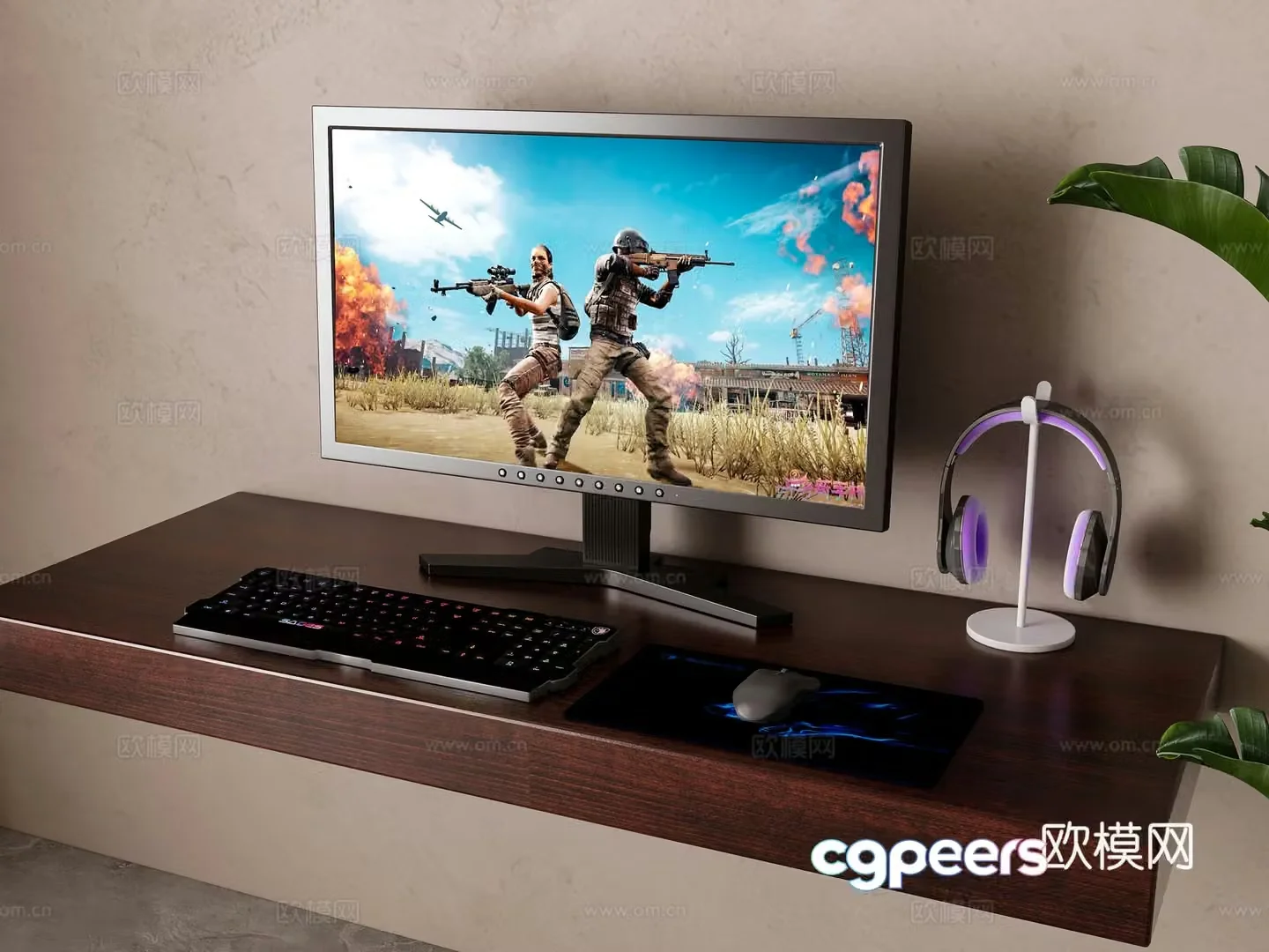 Modern computer display 3D model