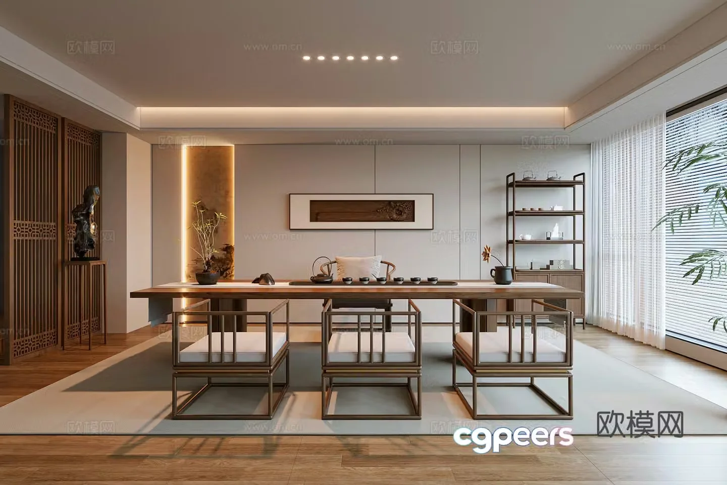 New Chinese tea room 3D model