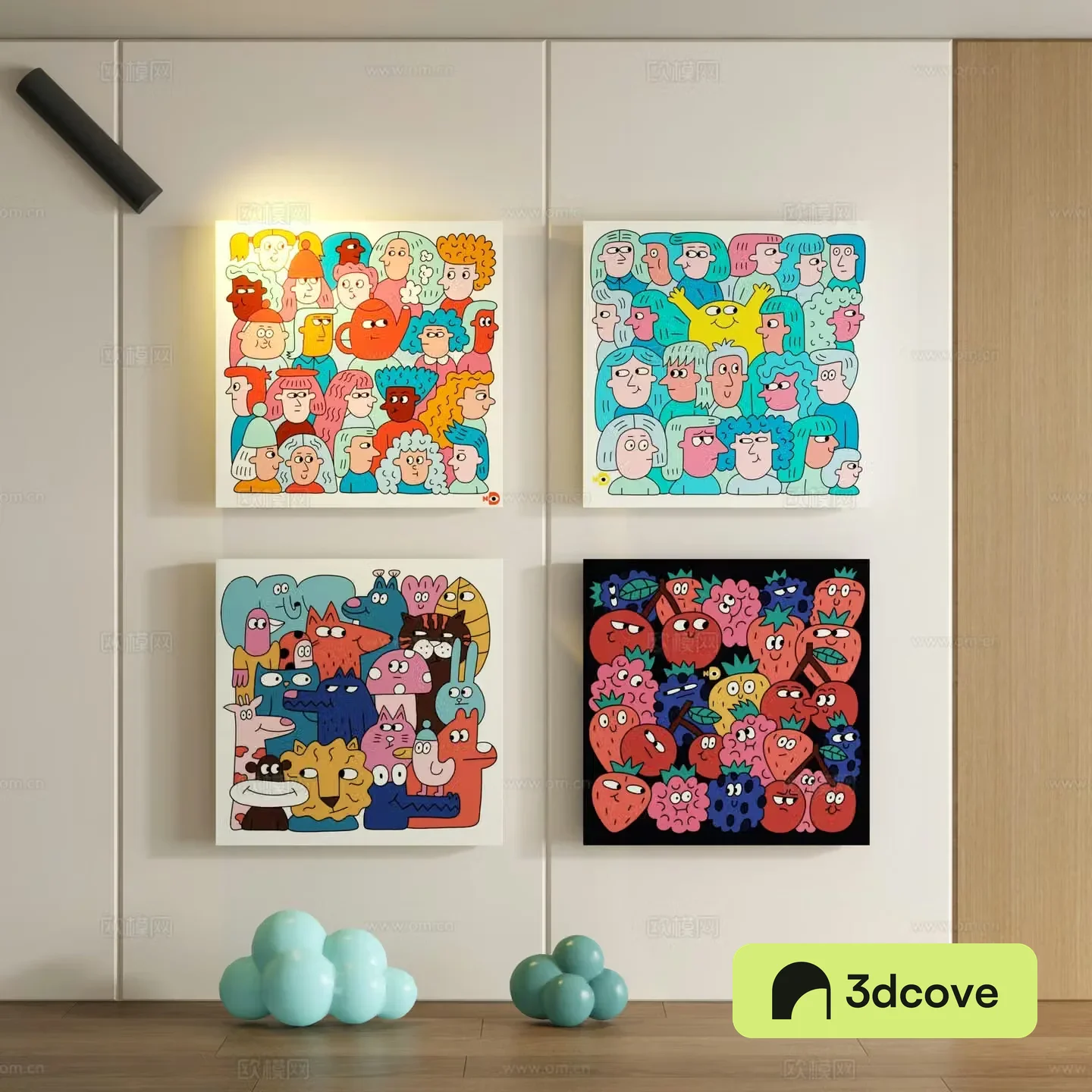 Modern children cartoon doodle decorative painting