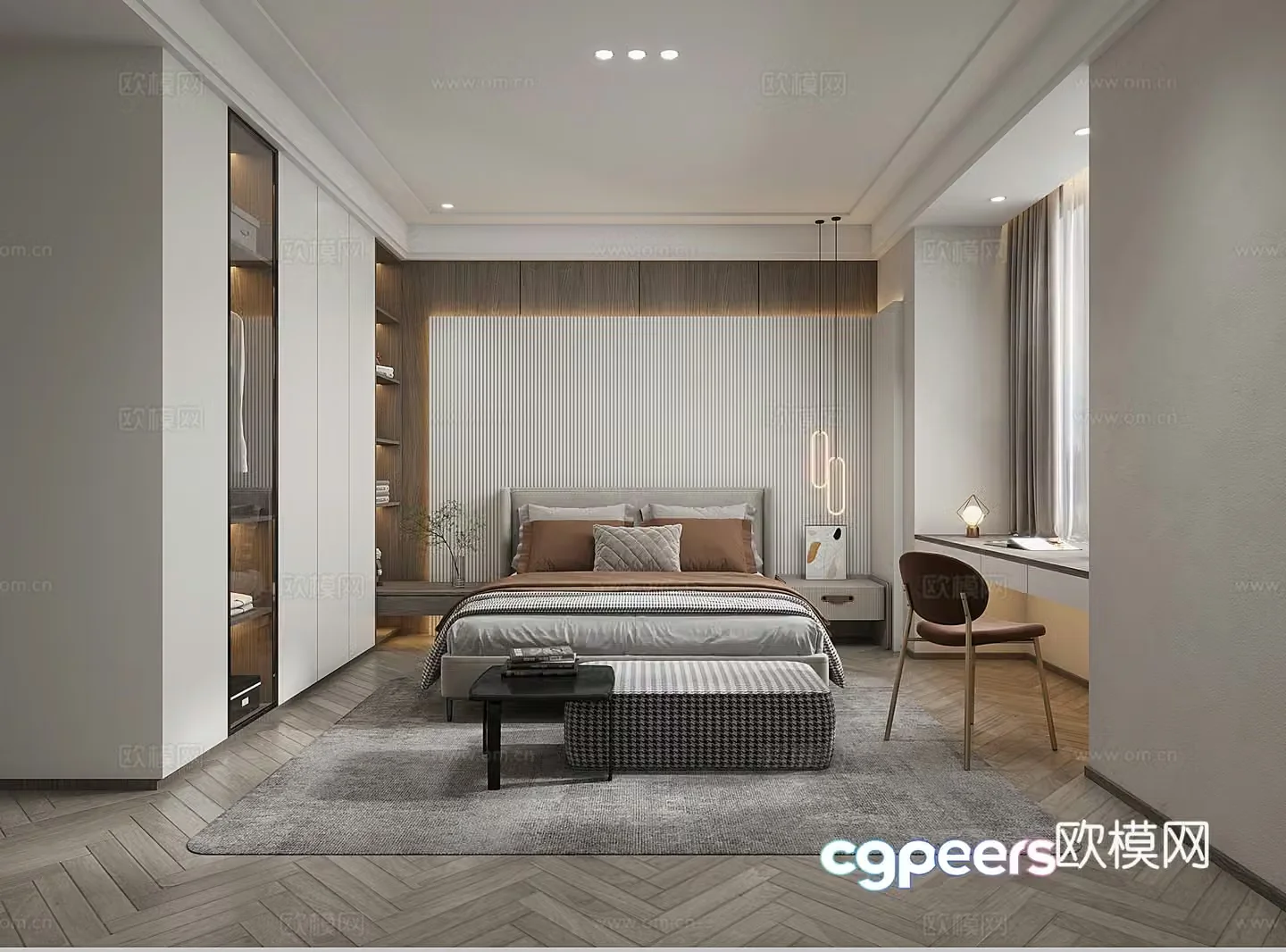 Modern bedroom master bedroom 3d model
