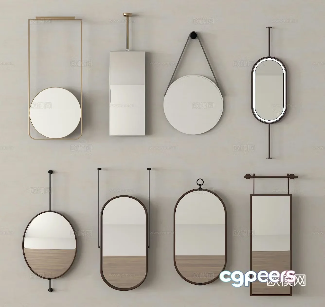 Mirror Full body mirror Makeup mirror Bathroom mirror 3d model