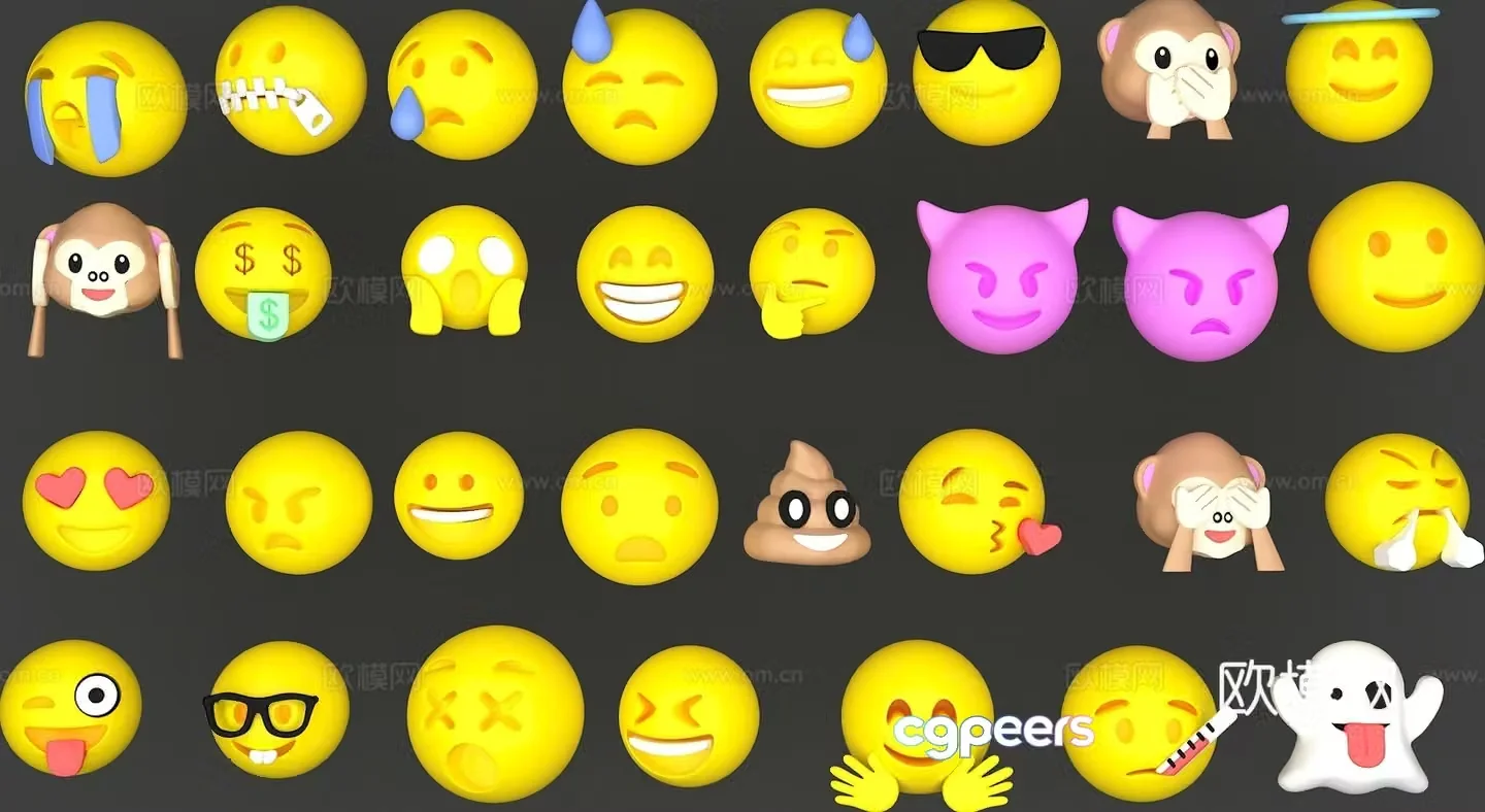 Emoji wall decoration Emoj hanging decoration 3D model