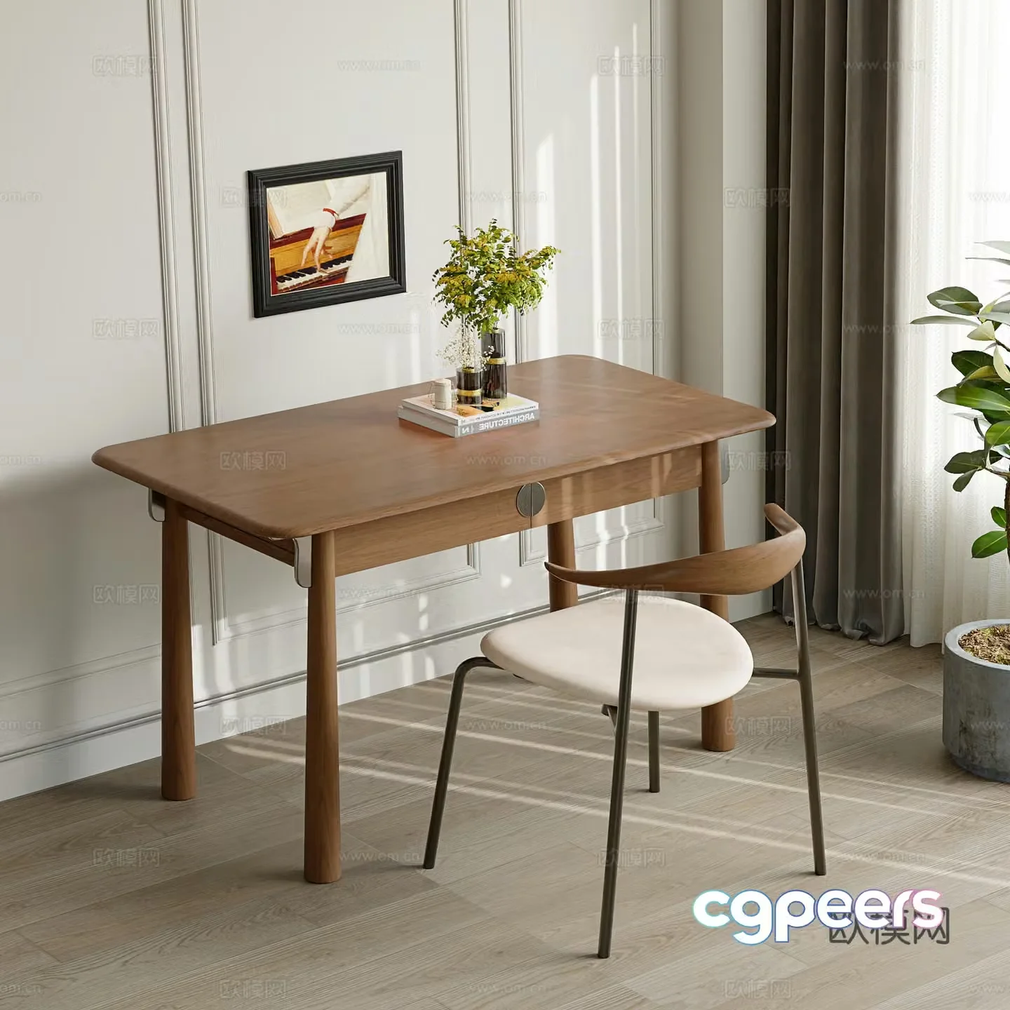 Nordic desk writing desk 3d model