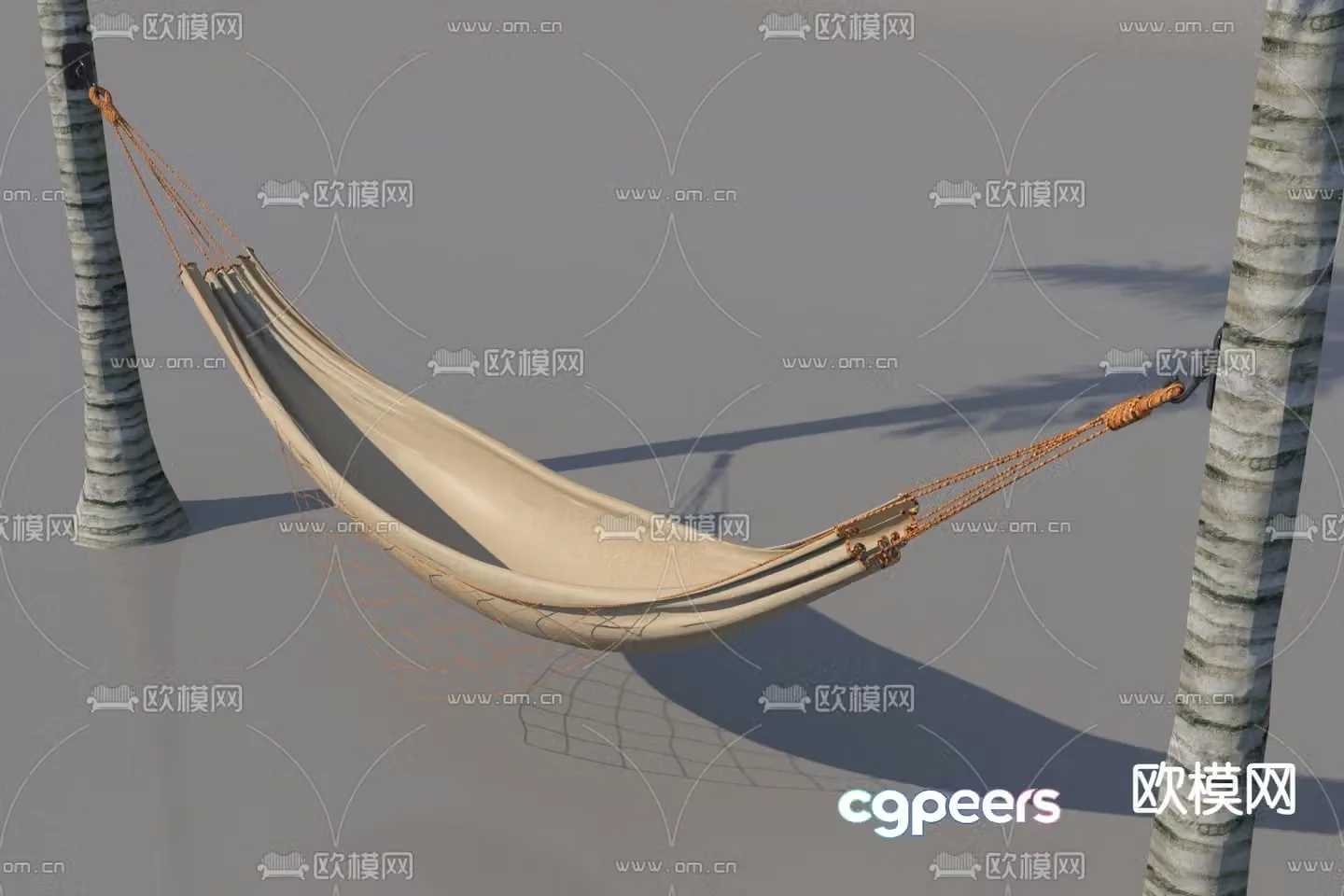 Outdoor hammock courtyard hammock 3d model