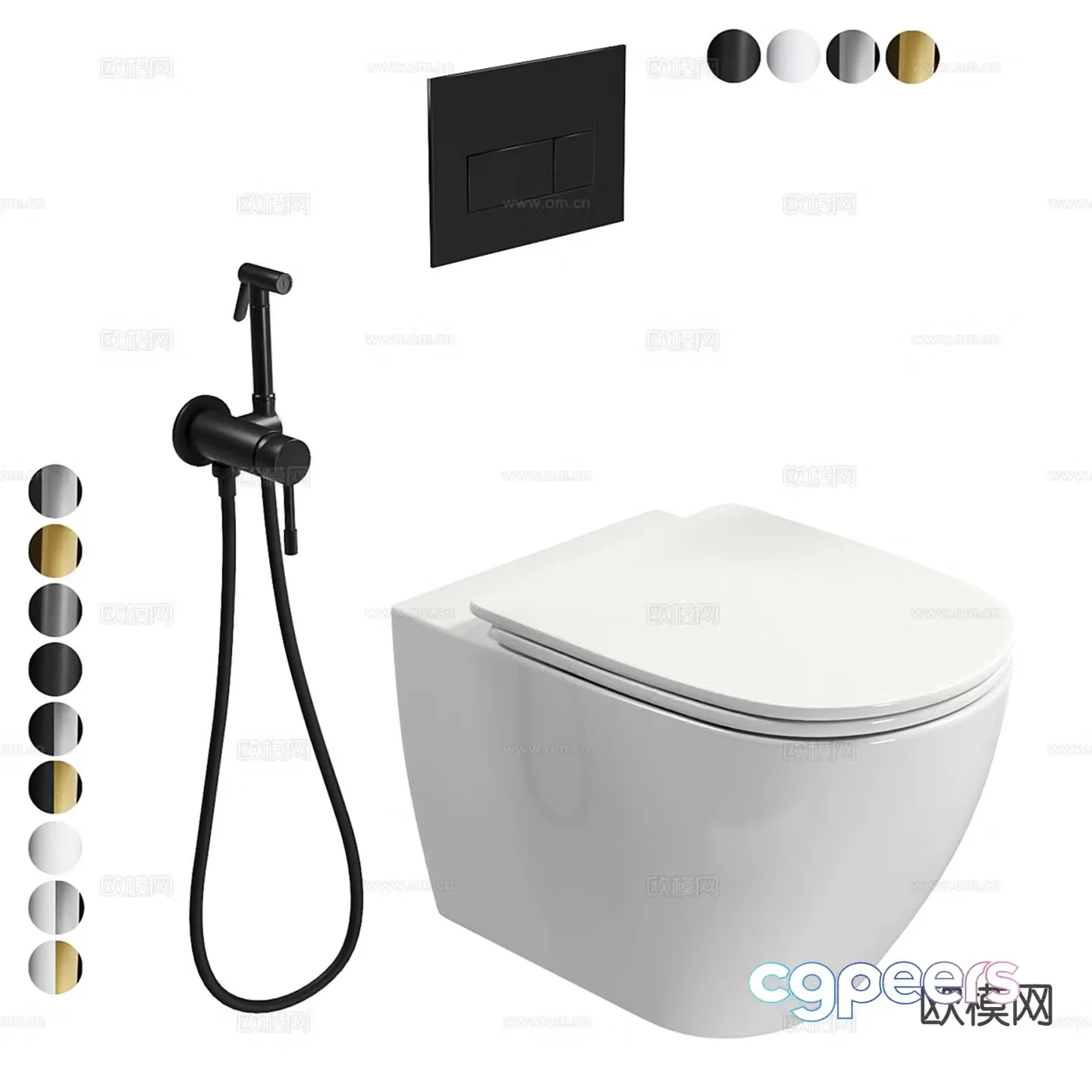 Bathtub shower head toilet toilet shower head 3d model