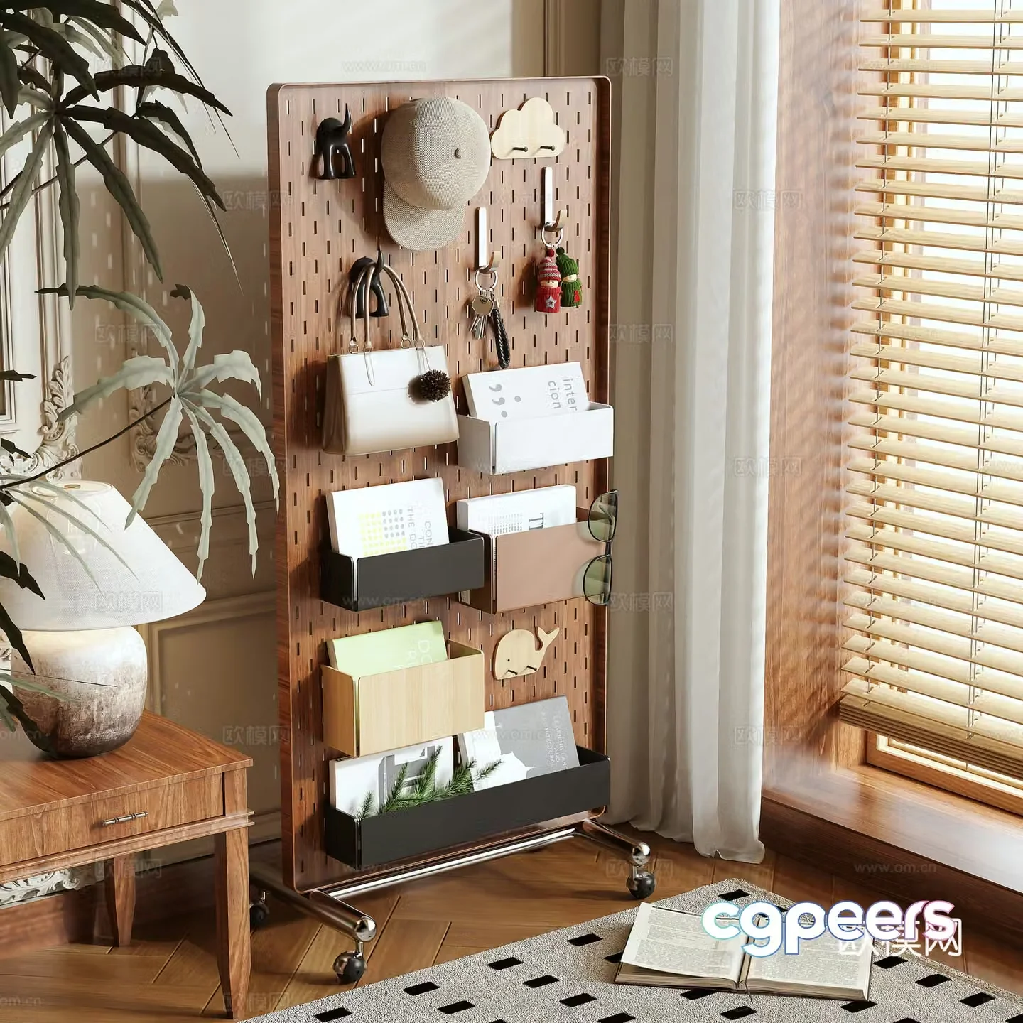 Medieval style decorative rack storage rack 3d model