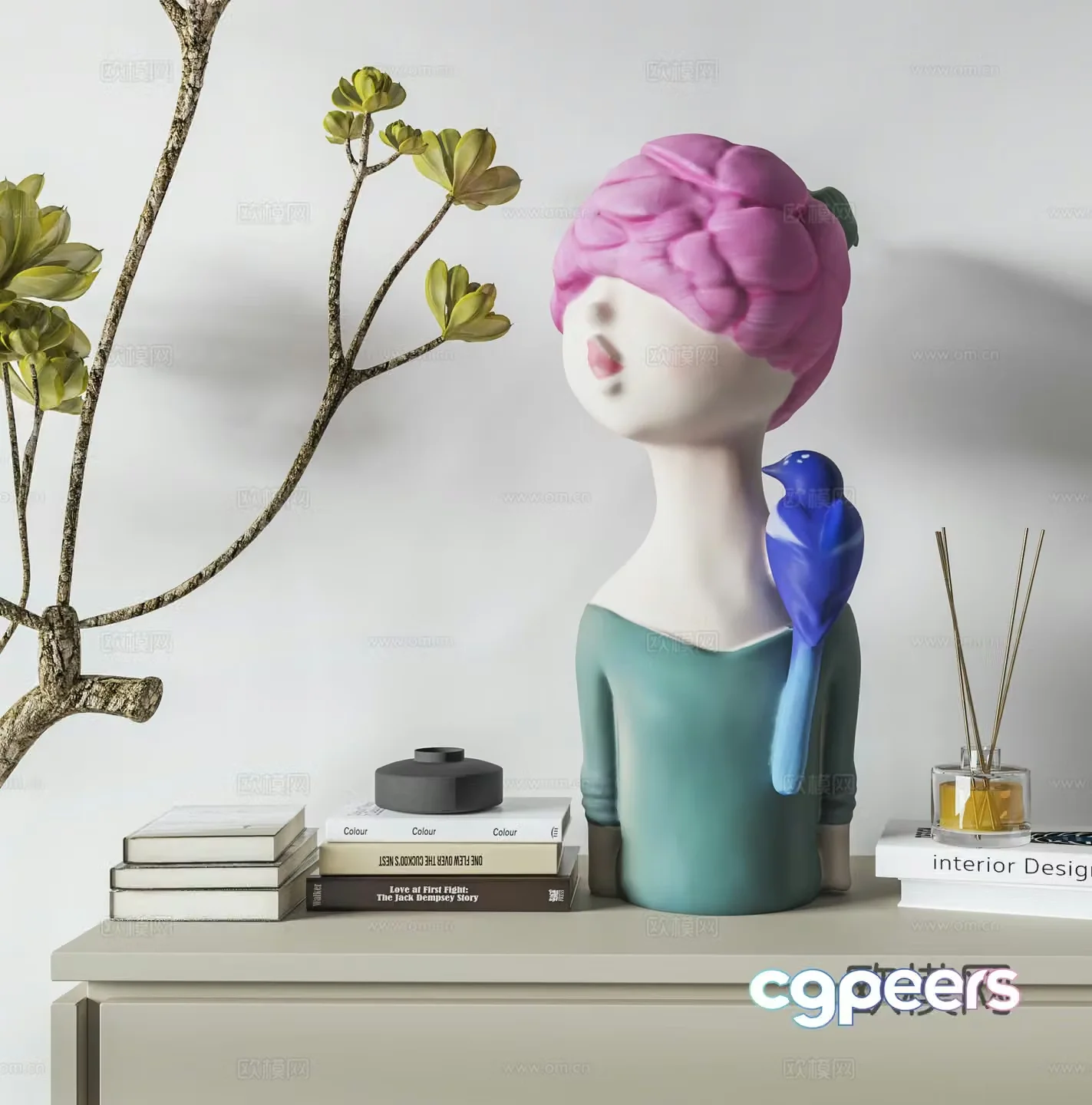 Modern desktop ornaments Books Sculpture 3d model