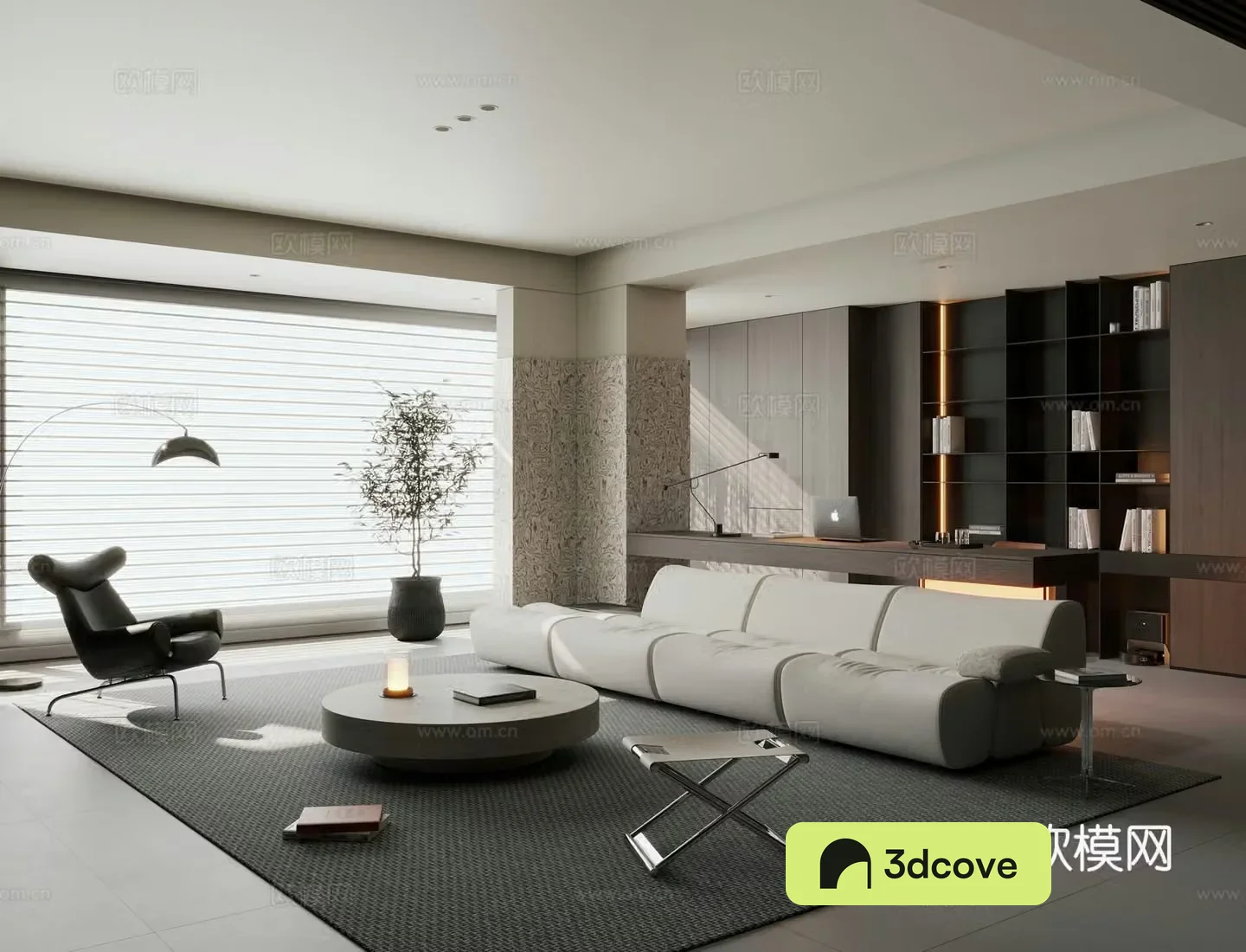 Modern Italian home living room horizontal hall black and white living room without owner light