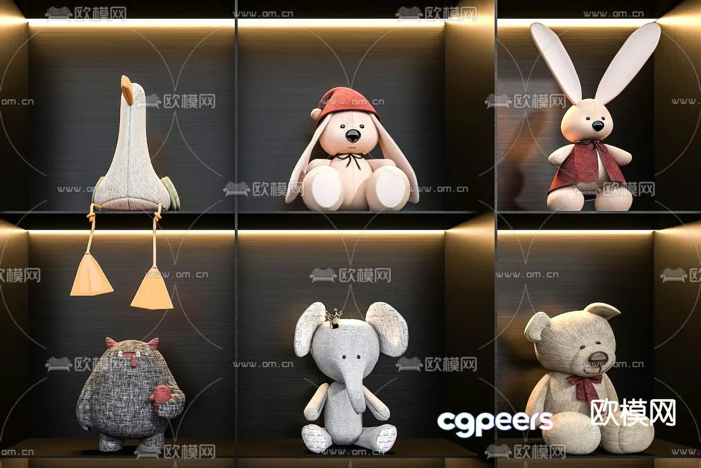 Modern plush doll toy 3d model