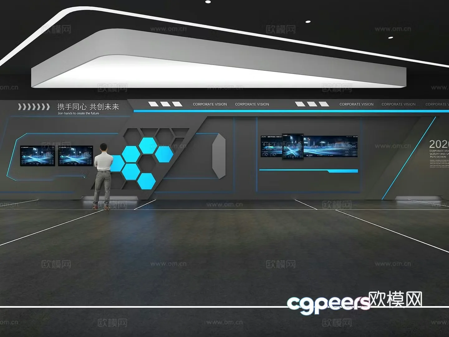 Cultural wall Corporate culture wall Display wall Theme wall Exhibition hall Campus culture Corridor 3D model