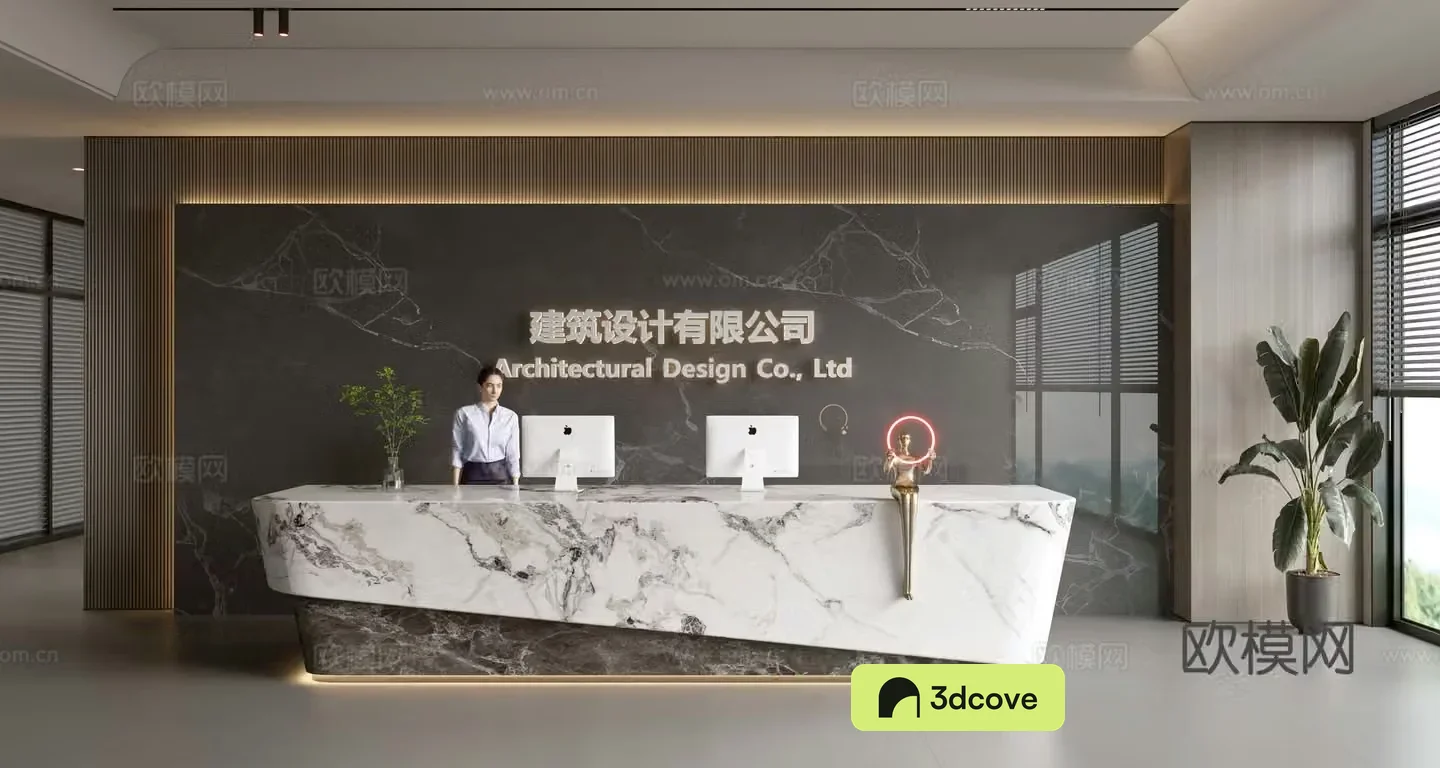 Modern company front desk reception area bar reception desk service desk company front desk background