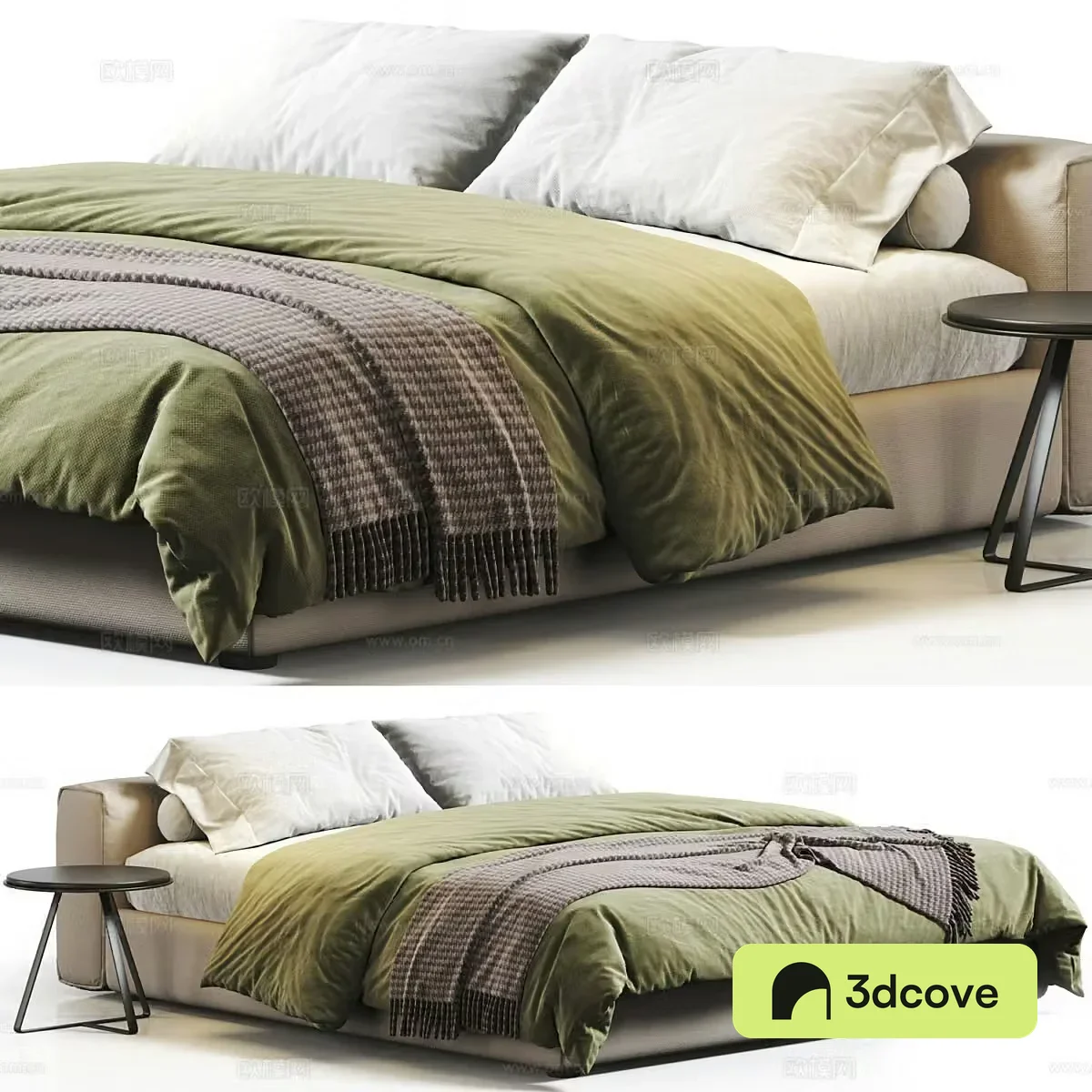 Modern Italian Cappellini Fabric Double Bed