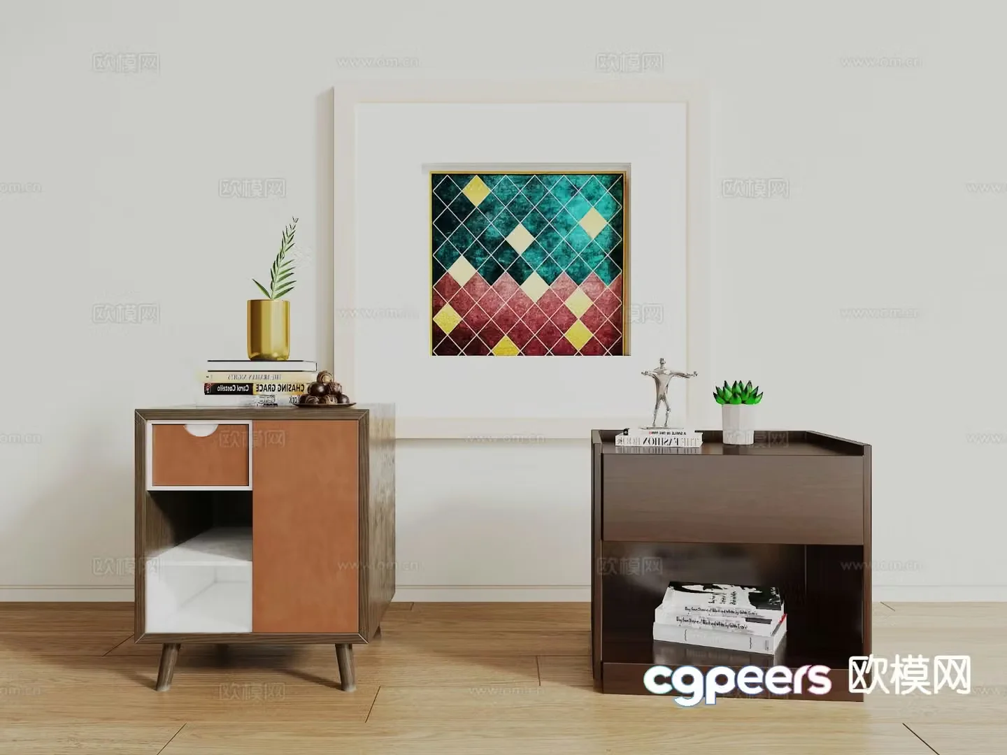 Modern bedside table 3d model