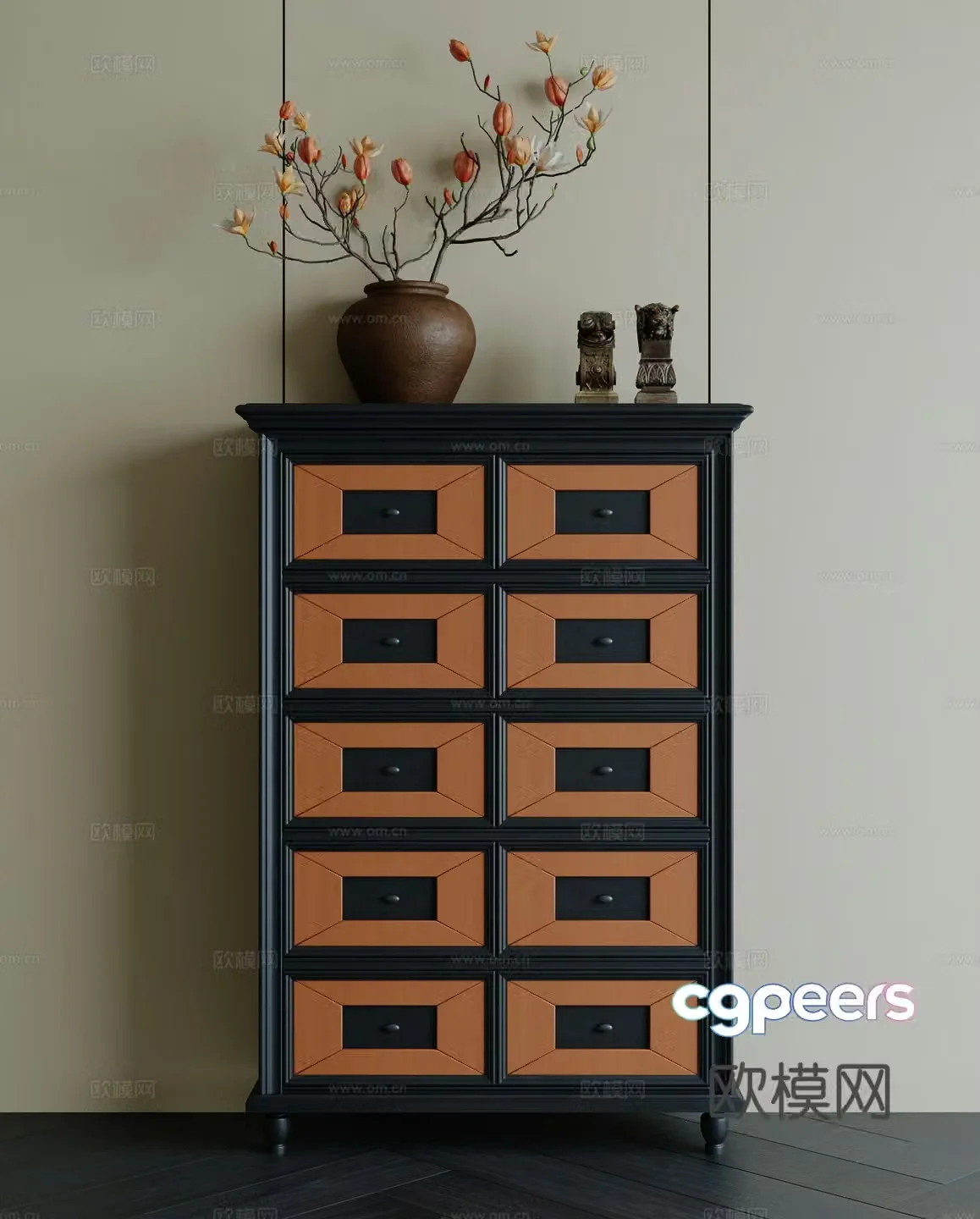 French medieval style chest of drawers 3D model