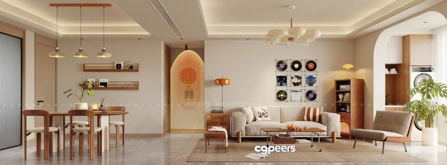 Modern Living Room 3D Model – 5554 – CORONA Render