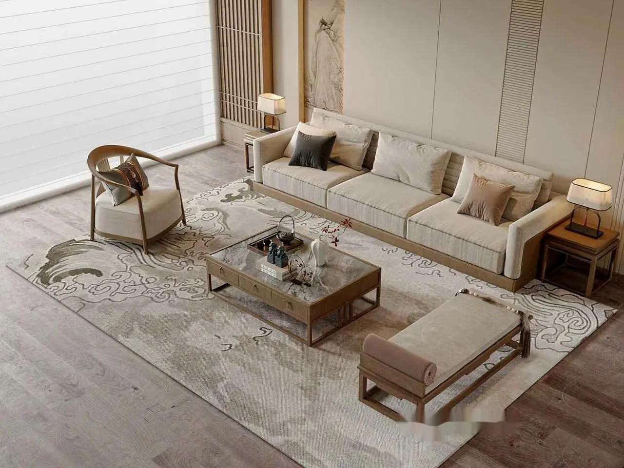 Modern Living Room 3D Model – 11249 – VRAY Render