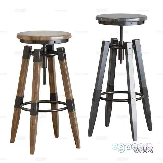 3D model of high-legged bar chair