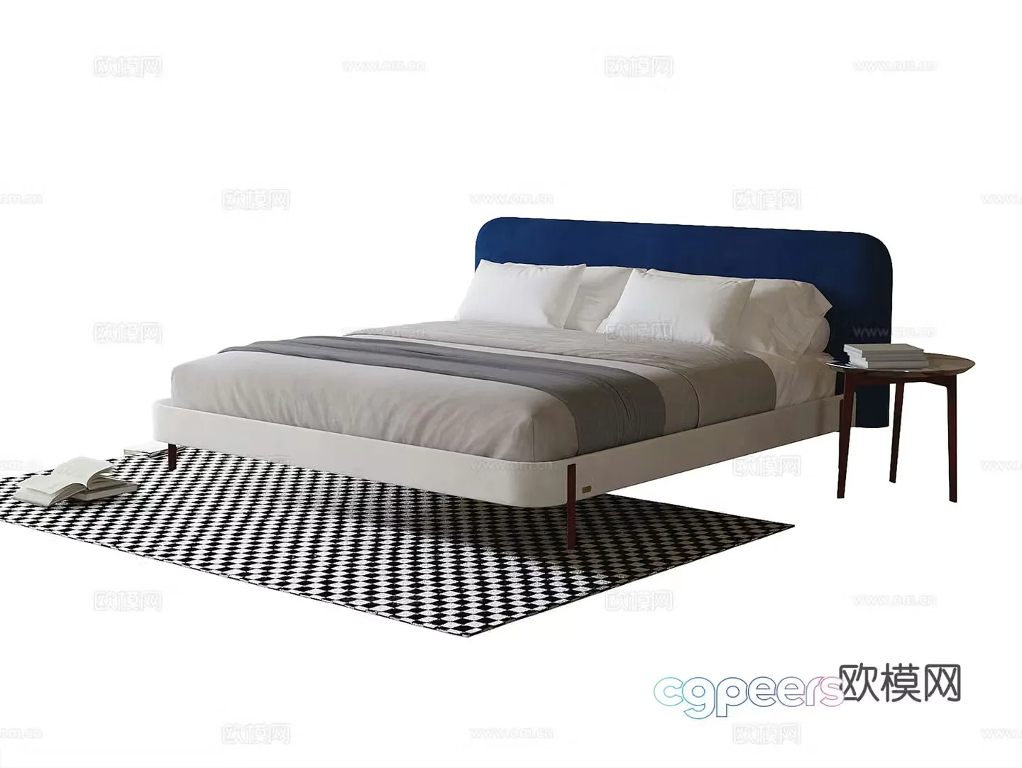 Modern children’s bed single bed 3d model