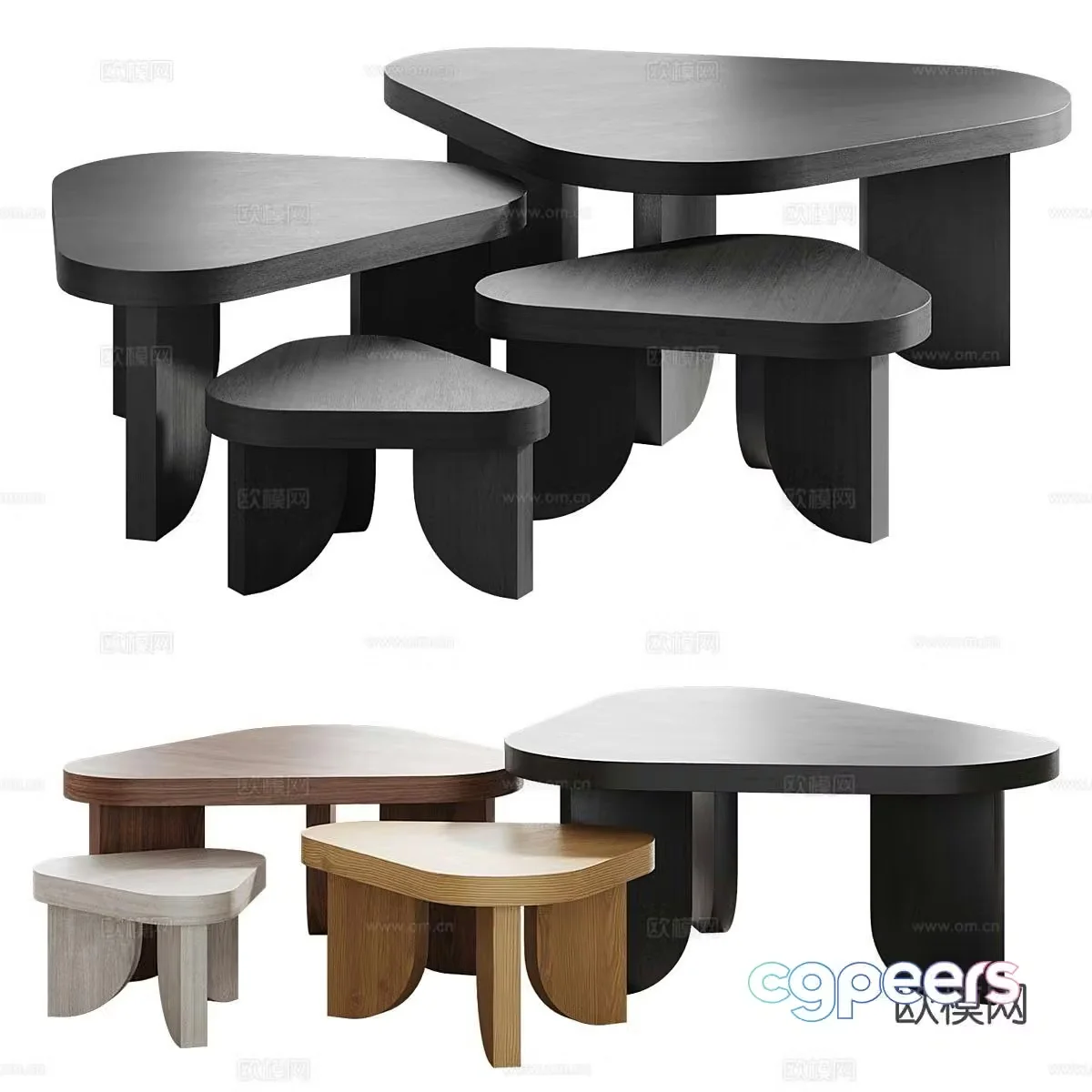 Wabi-sabi coffee table combination coffee table 3d model